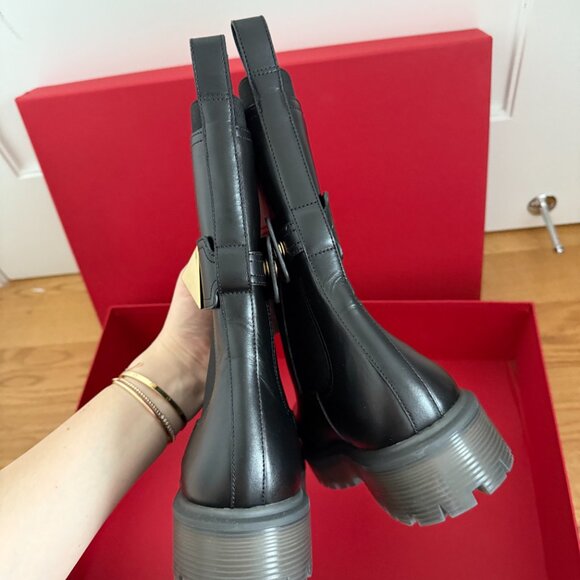 NWT Valentino Garavani Beatle 45 Ankle Boots One Stud Chunky Rubber Lug Sole - Picture 10 of 12